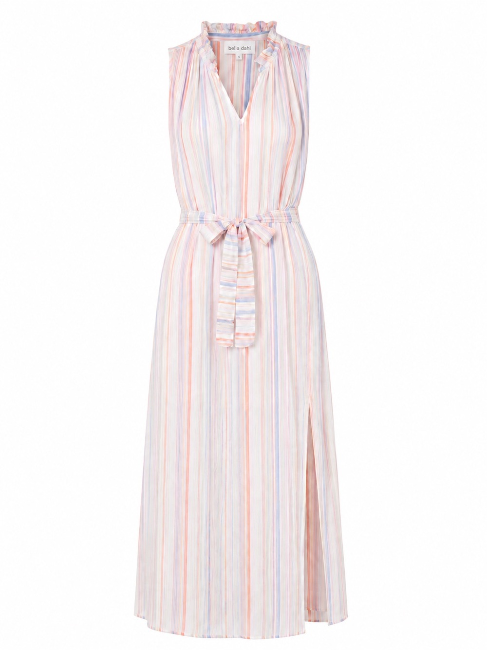 BELLA DAHL Sleeveless Ruffle Midi Dress in Multi - Size S